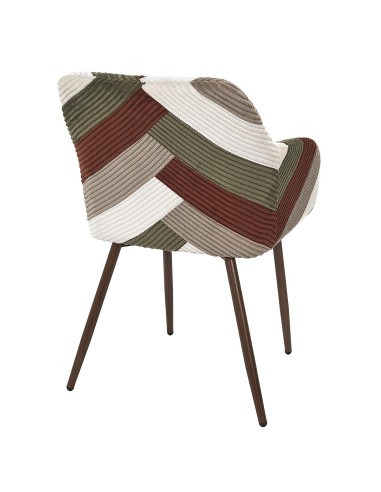 Fauteuil Patchwork Côtelé Scott Multicolore Home Deco Factory