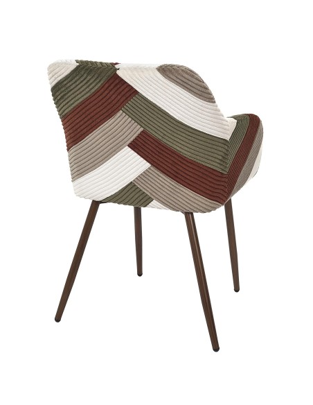 Fauteuil Patchwork Côtelé Scott Multicolore Home Deco Factory