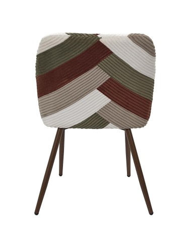 Fauteuil Patchwork Côtelé Scott Multicolore Home Deco Factory