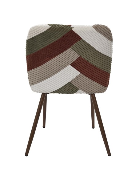 Fauteuil Patchwork Côtelé Scott Multicolore Home Deco Factory