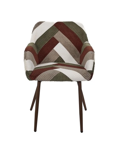 Fauteuil Patchwork Côtelé Scott Multicolore Home Deco Factory