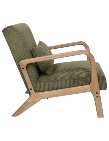 Fauteuil De Salon Côtelé Scott Vert Home Deco Factory