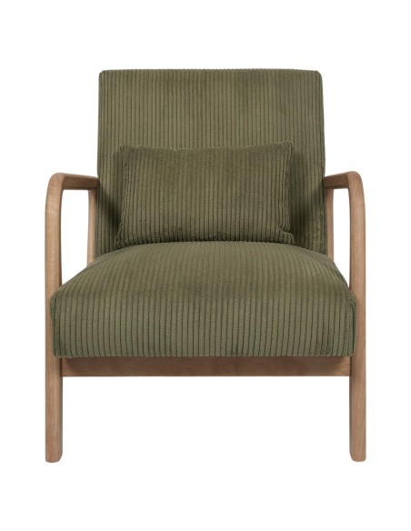 Fauteuil De Salon Côtelé Scott Vert Home Deco Factory