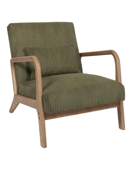 Fauteuil De Salon Côtelé Scott Vert Home Deco Factory