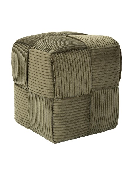 Pouf Côtelé Tresse Scott Vert Home Deco Factory