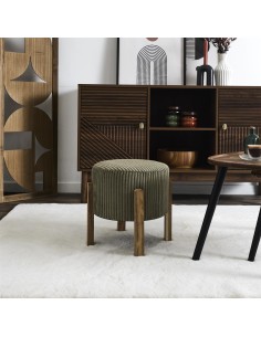 Tabouret Côtelé Scott Vert Home Deco Factory 2