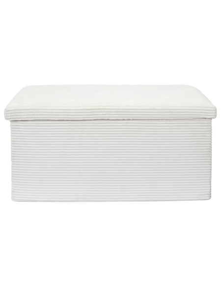 Coffre Banc Pliable Côtelé Scott Beige Home Deco Factory