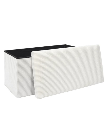 Coffre Banc Pliable Côtelé Scott Beige Home Deco Factory