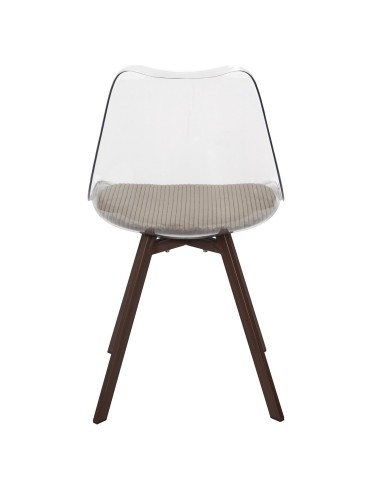 Lot De 4 Chaises Transparente Coussin Scott Taupe Home Deco Factory