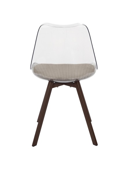 Lot De 4 Chaises Transparente Coussin Scott Taupe Home Deco Factory