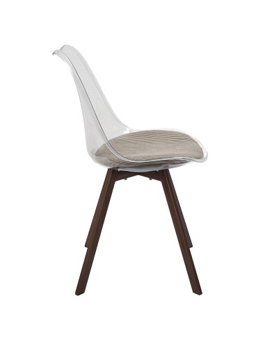 Lot De 4 Chaises Transparente Coussin Scott Taupe Home Deco Factory