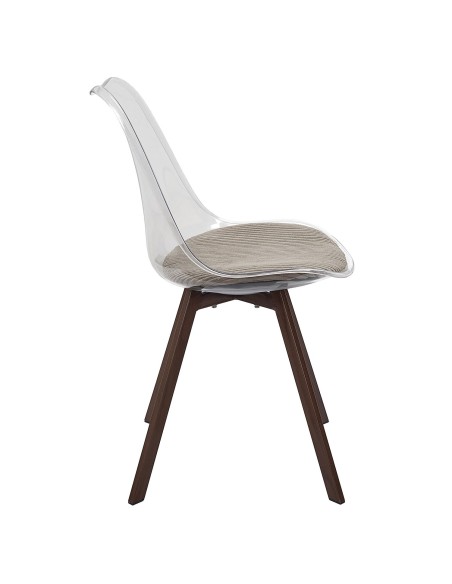 Lot De 4 Chaises Transparente Coussin Scott Taupe Home Deco Factory