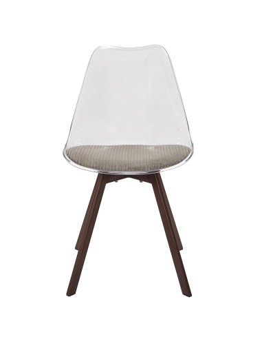Lot De 4 Chaises Transparente Coussin Scott Taupe Home Deco Factory