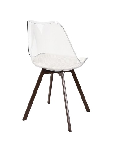 Lot De 4 Chaises Transparente Coussin Scott Beige Home Deco Factory