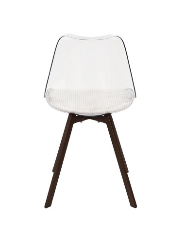 Lot De 4 Chaises Transparente Coussin Scott Beige Home Deco Factory