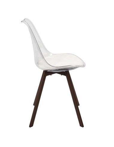 Lot De 4 Chaises Transparente Coussin Scott Beige Home Deco Factory