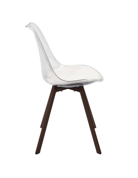 Lot De 4 Chaises Transparente Coussin Scott Beige Home Deco Factory