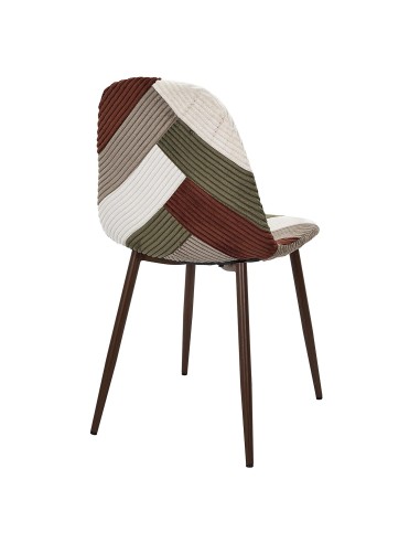 Chaise Patchwork Côtelé Scott Multicolore Home Deco Factory