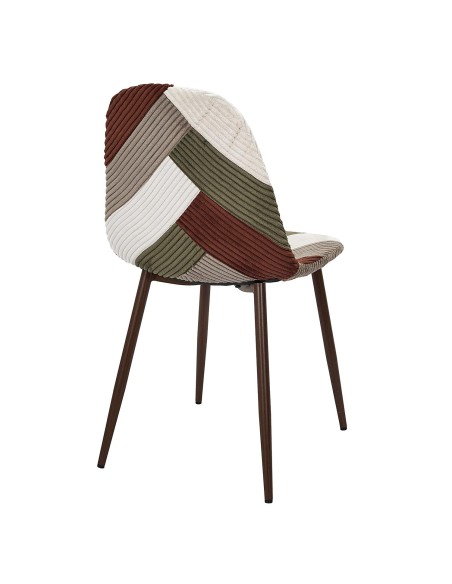 Chaise Patchwork Côtelé Scott Multicolore Home Deco Factory