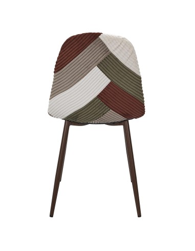 Chaise Patchwork Côtelé Scott Multicolore Home Deco Factory