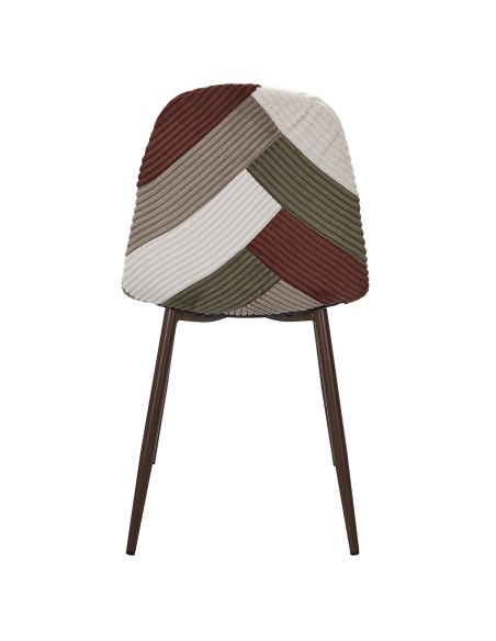 Chaise Patchwork Côtelé Scott Multicolore Home Deco Factory