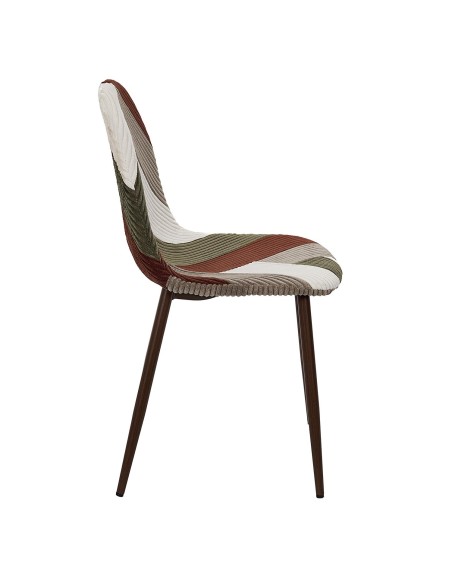 Chaise Patchwork Côtelé Scott Multicolore Home Deco Factory