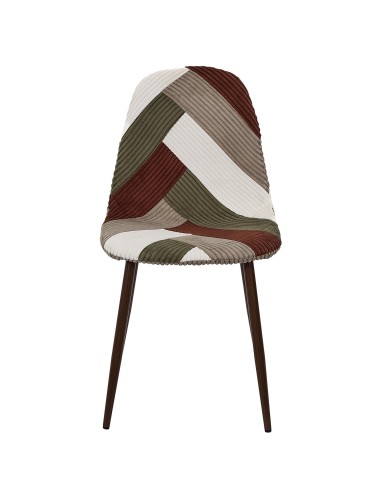 Chaise Patchwork Côtelé Scott Multicolore Home Deco Factory