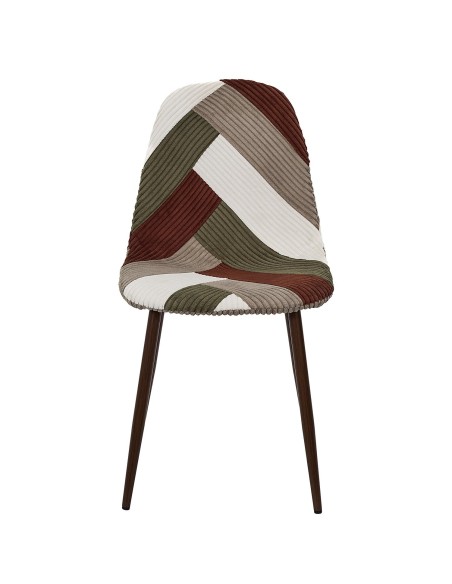 Chaise Patchwork Côtelé Scott Multicolore Home Deco Factory