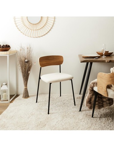 Lot De 4 Chaises Bouclette Loki Blanc Home Deco Factory