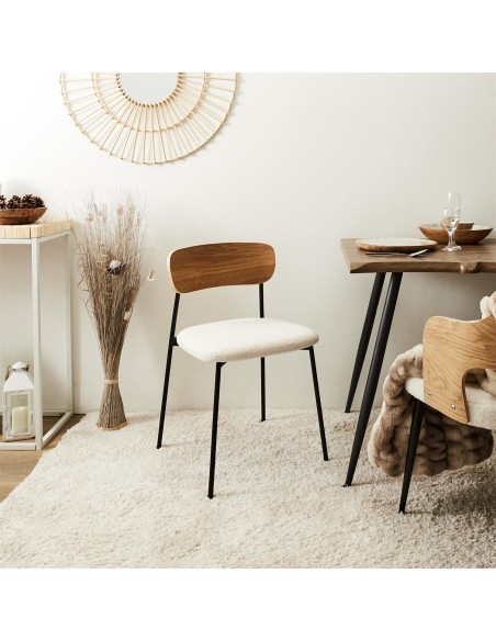 Lot De 4 Chaises Bouclette Loki Blanc Home Deco Factory