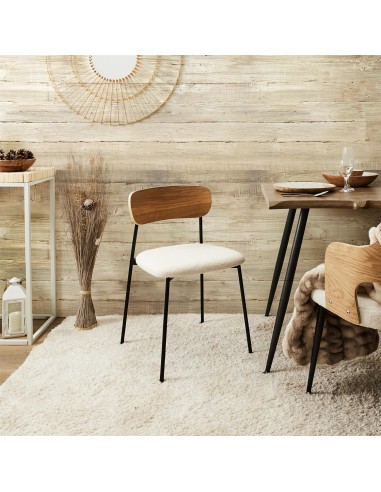 Lot De 4 Chaises Bouclette Loki Blanc Home Deco Factory