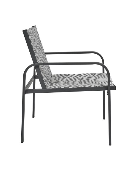 Salon De Jardin Table Avec 2 Chaises Mexico Gris Home Deco Factory