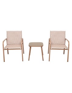 Salon De Jardin Table Avec 2 Chaises Mexico Beige Home Deco Factory