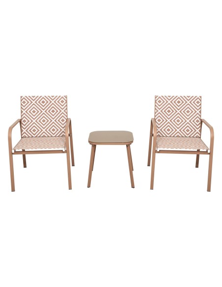 Salon De Jardin Table Avec 2 Chaises Mexico Beige Home Deco Factory