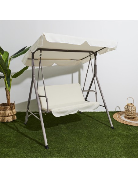Balancelle De Jardin Soria Beige 140 Cm Home Deco Factory