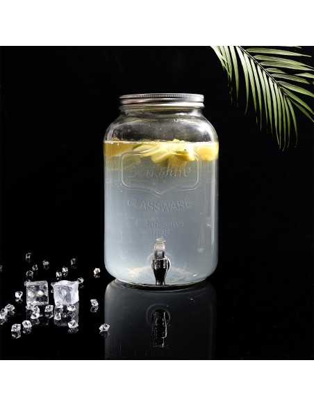 Distributeur De Boisson Avec Robinet En Verre 8l Home Deco Factory