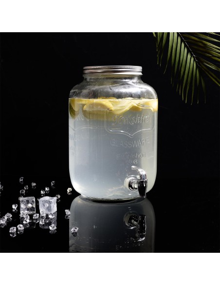 Distributeur De Boisson Avec Robinet En Verre 8l Home Deco Factory