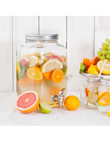 Distributeur De Boisson Avec Robinet En Verre 8l Home Deco Factory