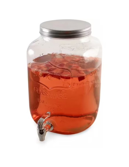 Distributeur De Boisson Avec Robinet En Verre 8l Home Deco Factory