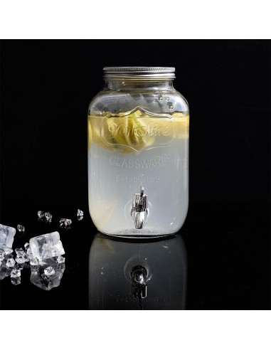 Distributeur De Boisson Avec Robinet En Verre 4l Home Deco Factory