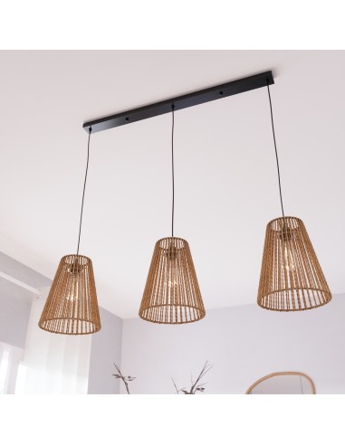 Suspension 3 Lampes Giada D20 Beige Atmosphera