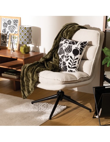 Fauteuil Pivotant Harper Lin Blanc Atmosphera