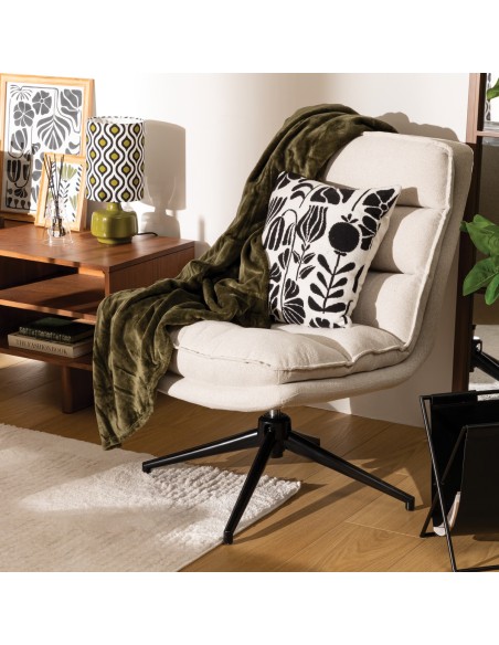 Fauteuil Pivotant Harper Lin Blanc Atmosphera