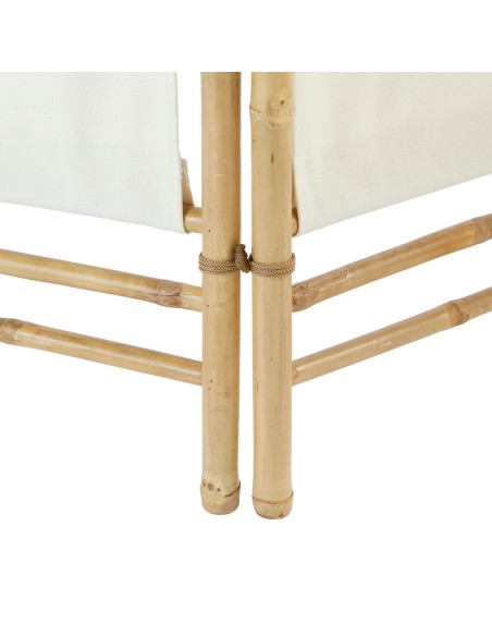 Lot De 2 Paravents En Bambou Et Tissu Kalel Beige Atmosphera
