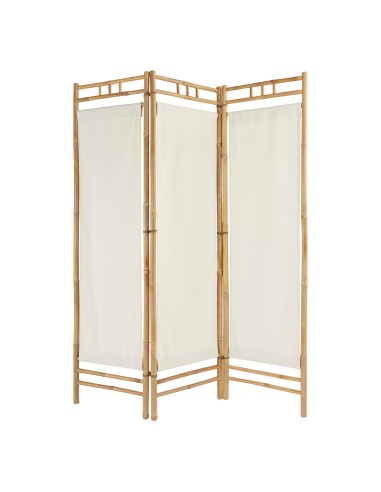 Lot De 2 Paravents En Bambou Et Tissu Kalel Beige Atmosphera