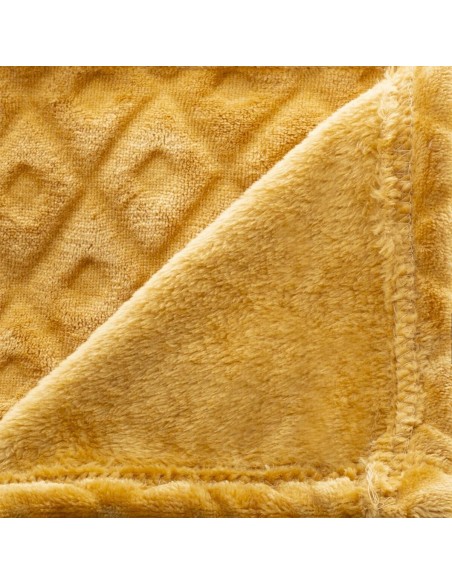 Plaid 3D losanges 125x150 Ocre - Atmosphera