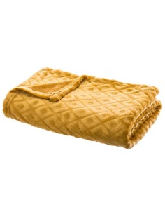 Plaid 3D losanges 125x150 Ocre - Atmosphera