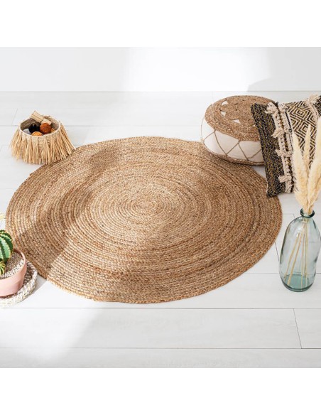 Tapis Rond D120 En Jute Naturel Atmosphera