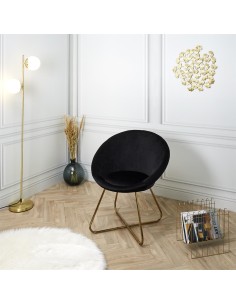 Lot De 2 Fauteuils Velours Noir Karl Home Deco Factory 2