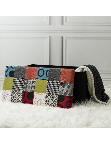 Coffre Banc Pliable Patchwork Home Deco Factory